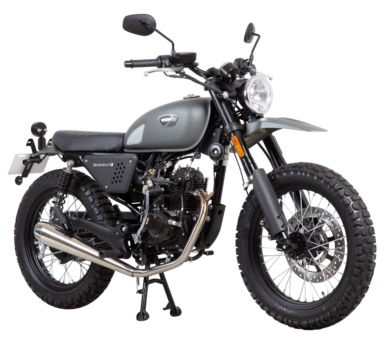 Moped Viarelli Scrambler mattgrå 45 km/h manuell (Euro 5 Klass 1) från Viarelli hos Kitchentime.